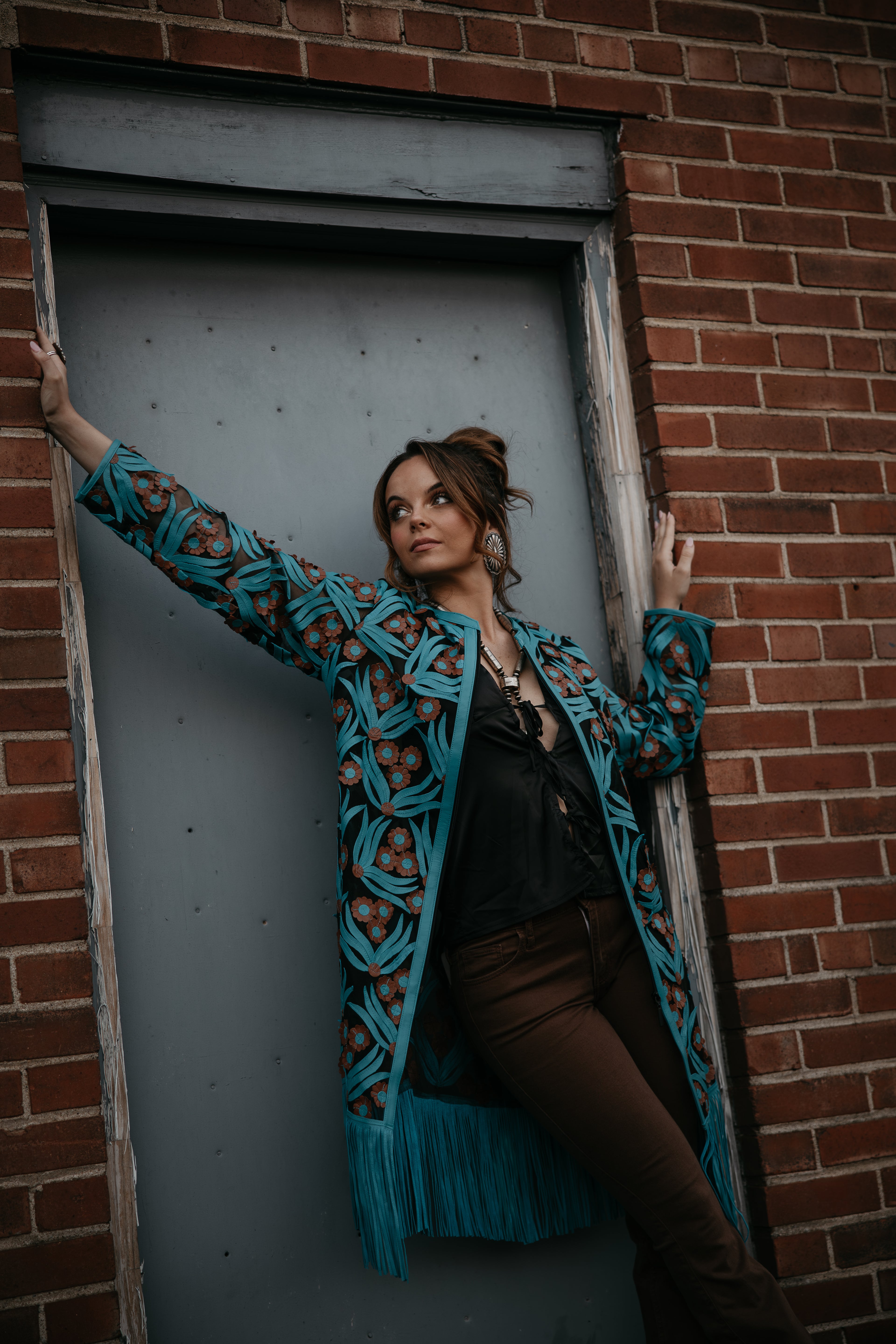 Maria Fringe Mid length Duster