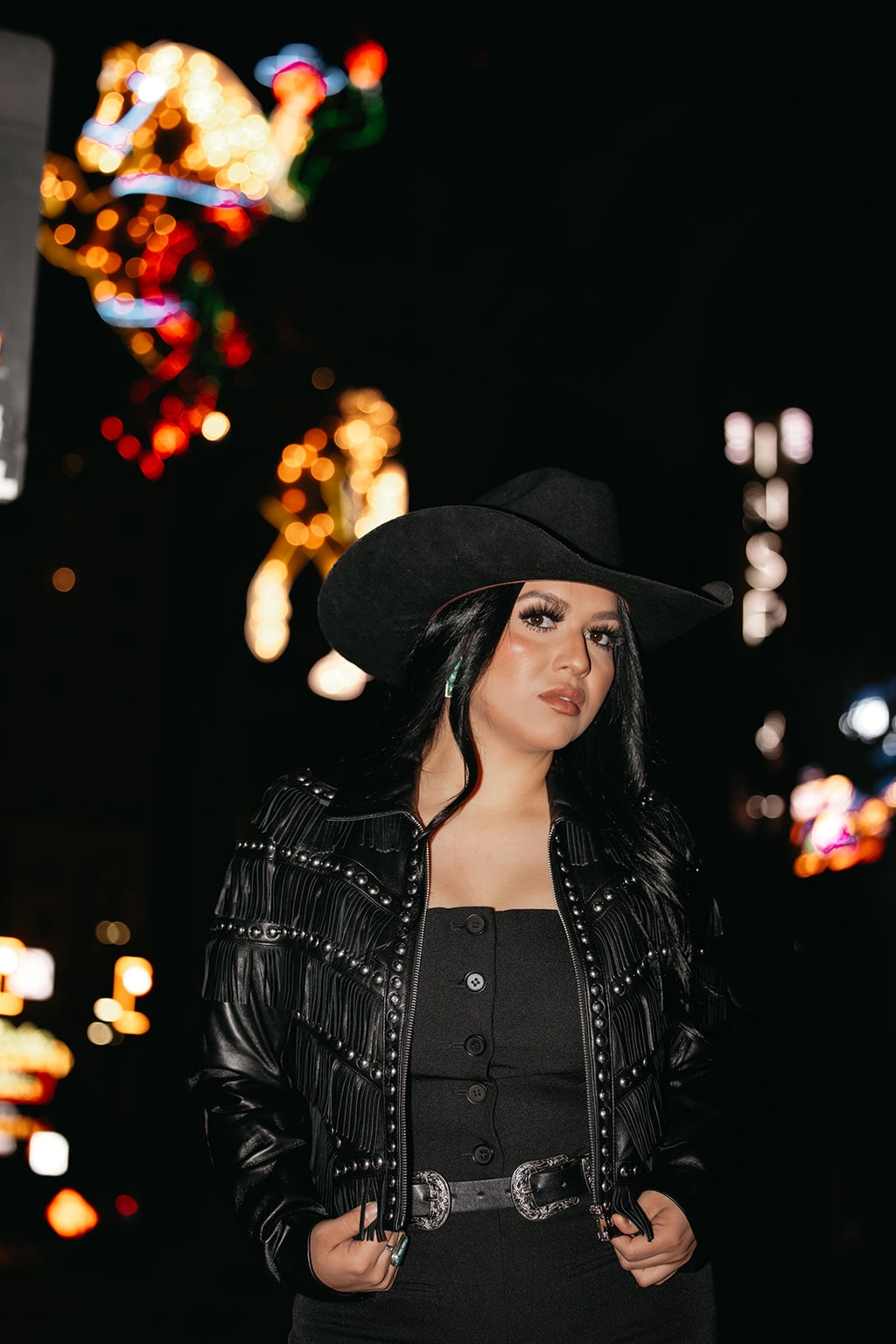 Dolce vita short stud and fringe trim jacket