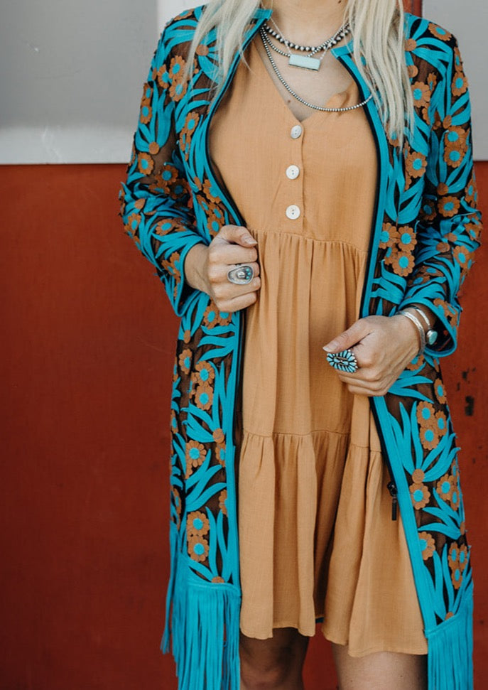 Maria Fringe Mid length Duster