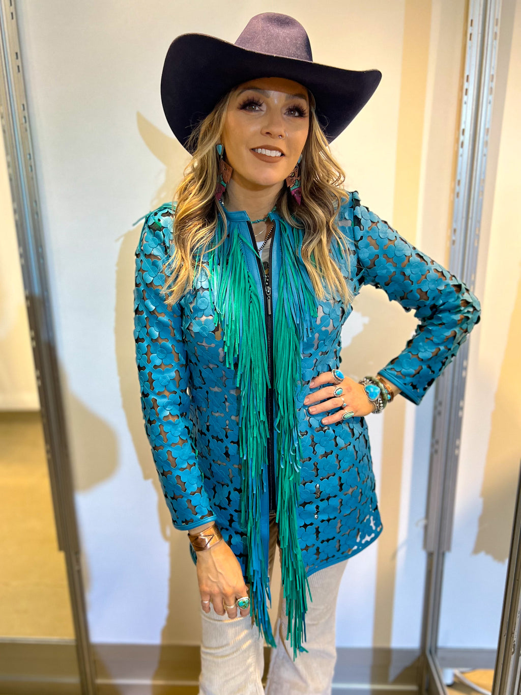 Daisy Fringe Mid Length Jacket