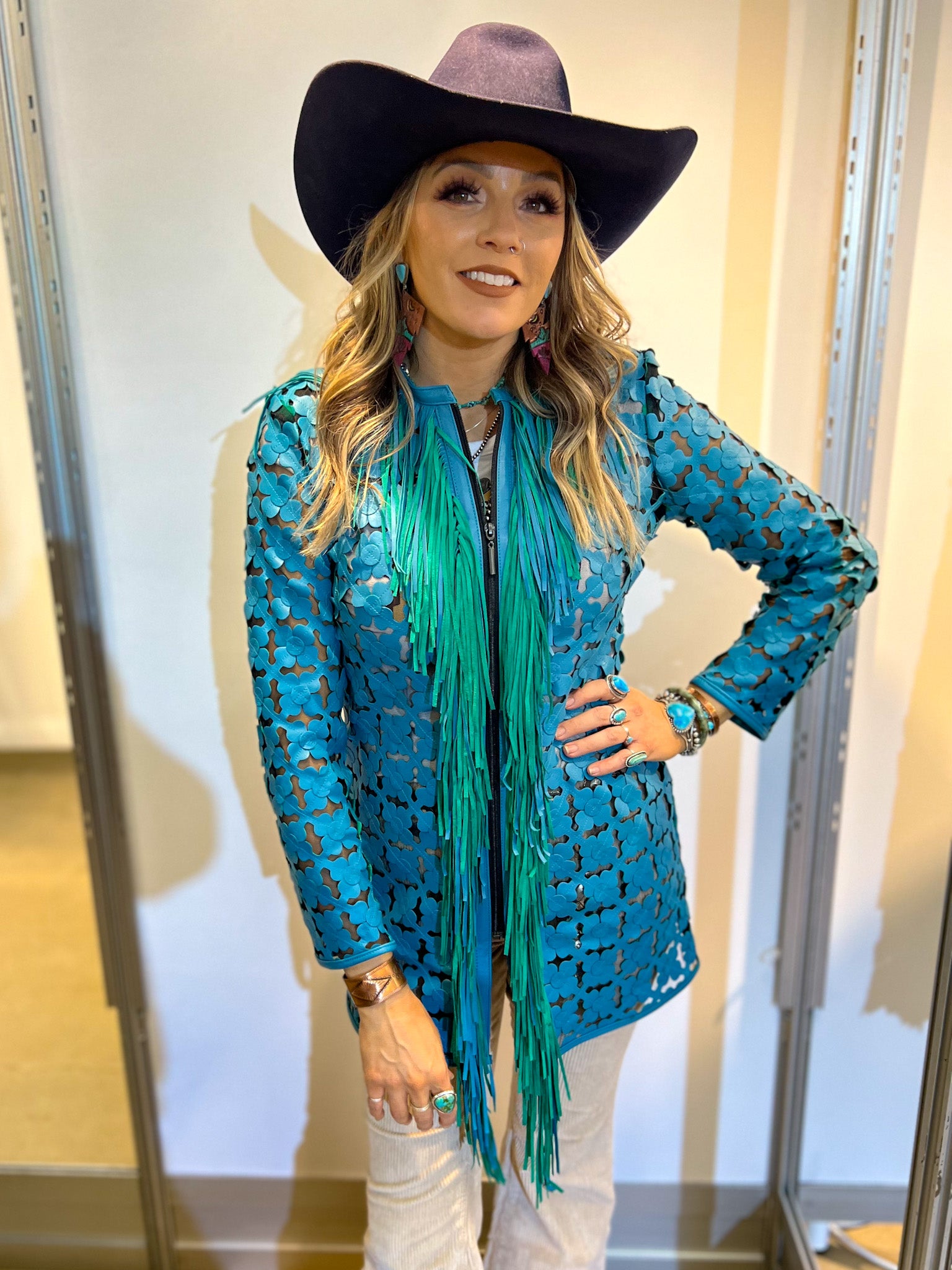 Daisy Fringe Mid Length Jacket