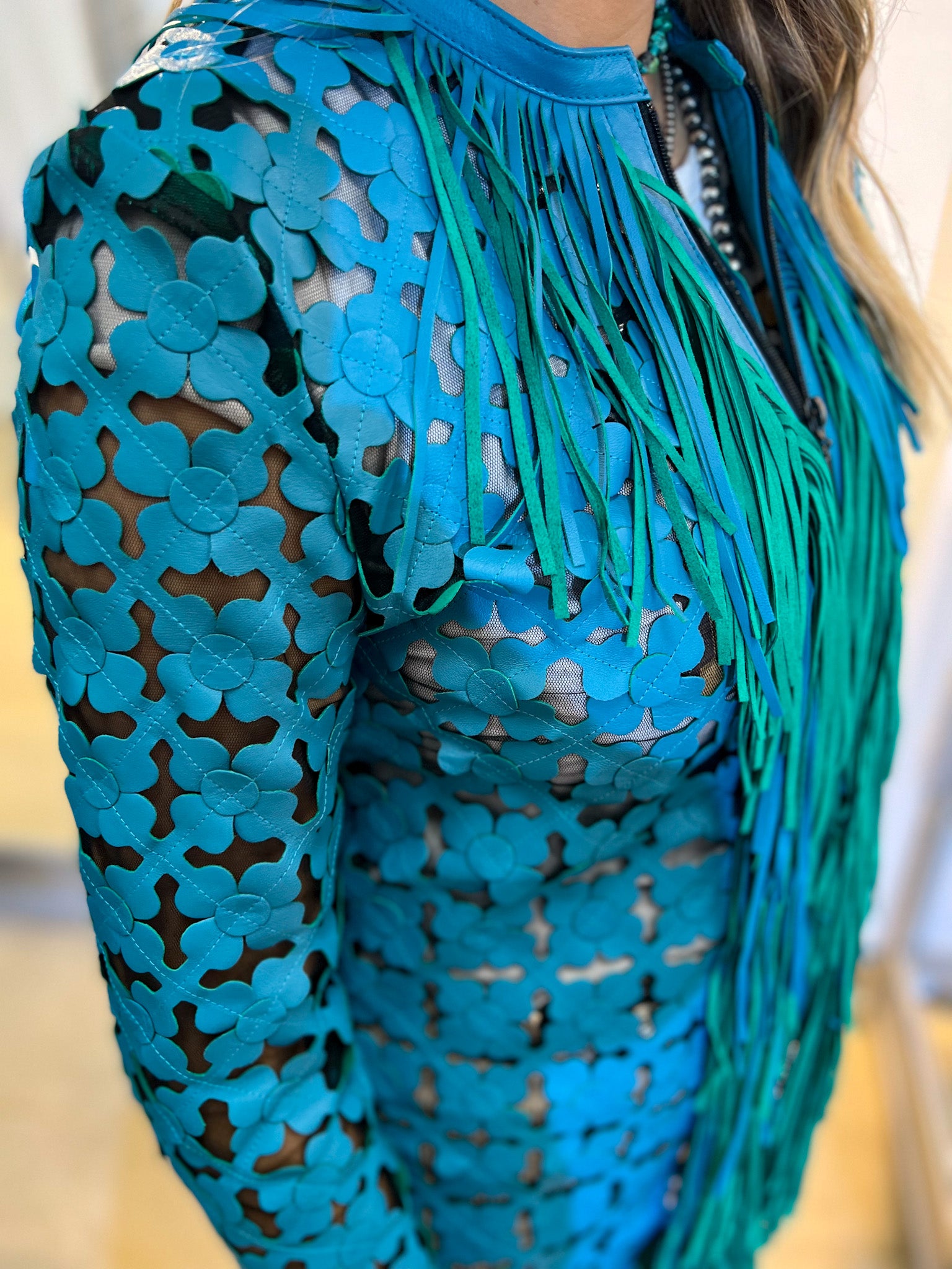 Daisy Fringe Mid Length Jacket