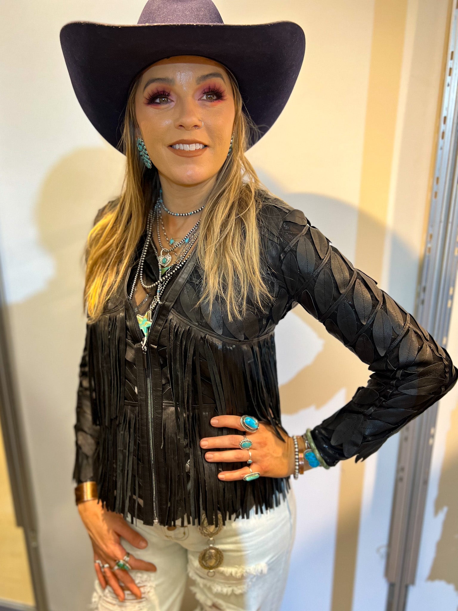 Leaf Fringed Short Jacket