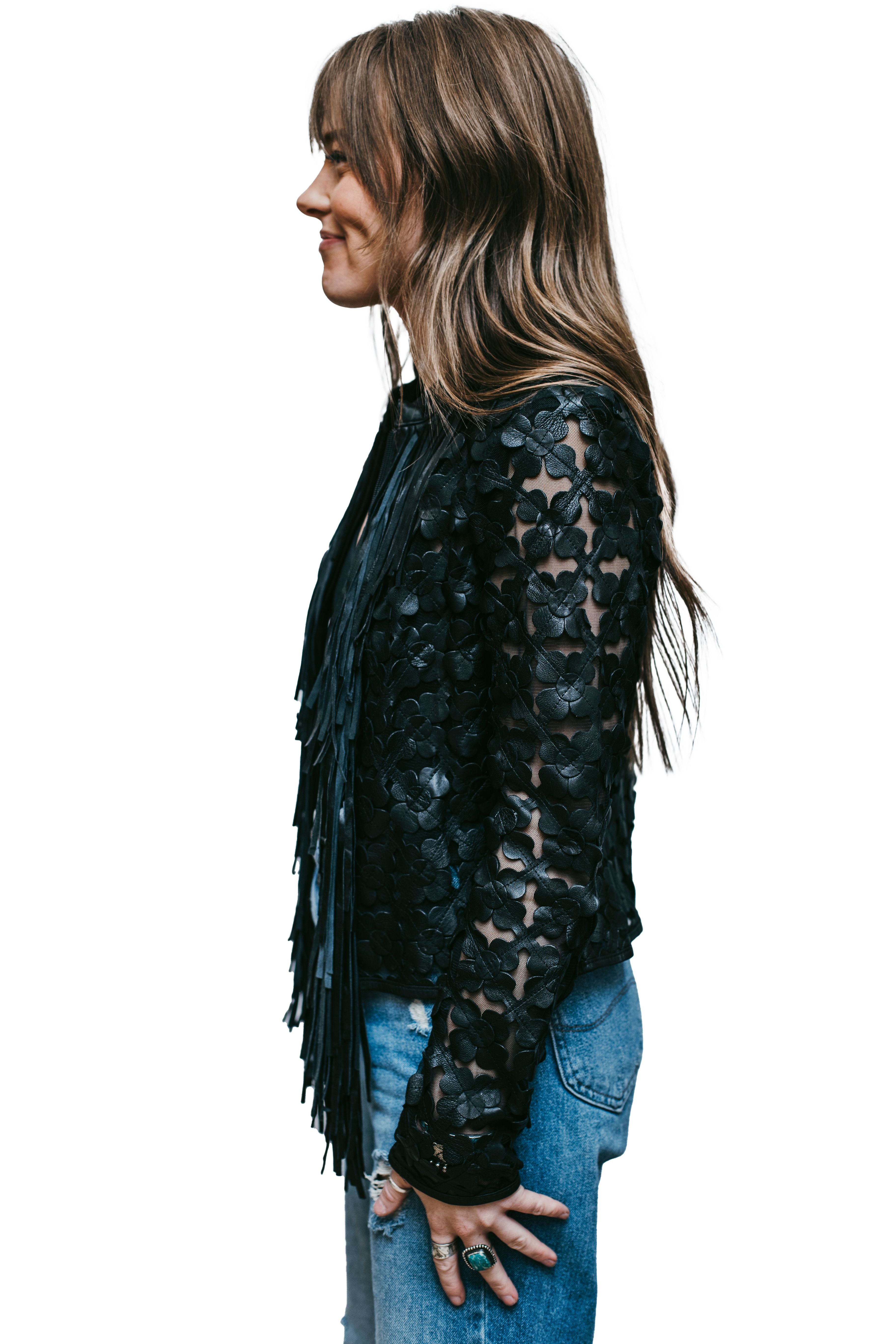 Cropped Daisy Fringe Jacket