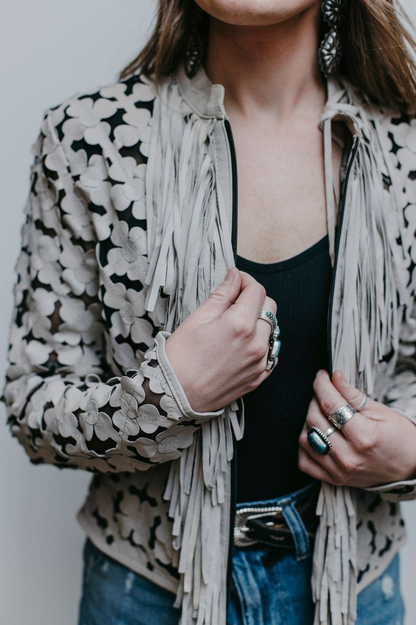 Cropped Daisy Fringe Jacket